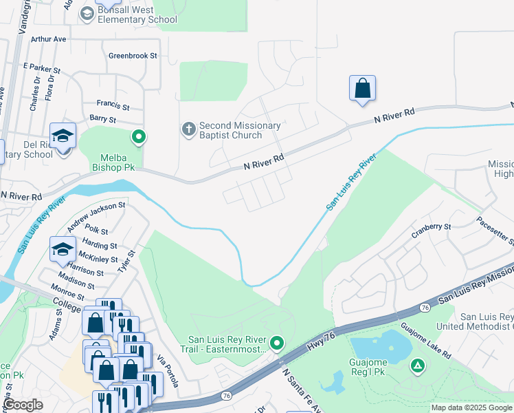 map of restaurants, bars, coffee shops, grocery stores, and more near 103 Takamasa Way in Oceanside