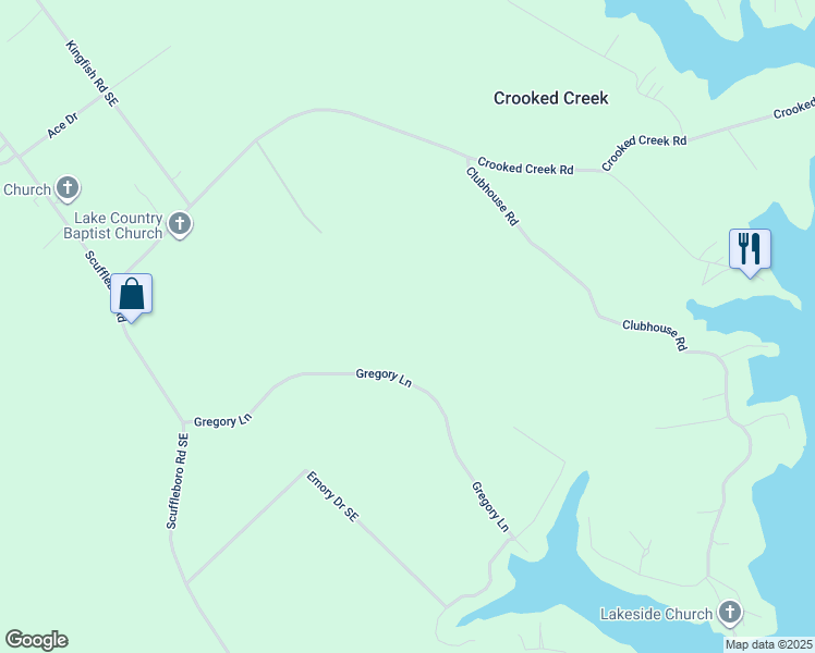 map of restaurants, bars, coffee shops, grocery stores, and more near 162 Gregory Lane in Eatonton