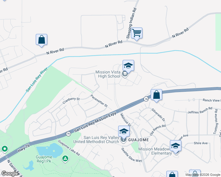 map of restaurants, bars, coffee shops, grocery stores, and more near 5515 Lipizzaner Circle in Oceanside