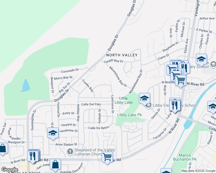 map of restaurants, bars, coffee shops, grocery stores, and more near 4680 Caneel Bay Court in Oceanside