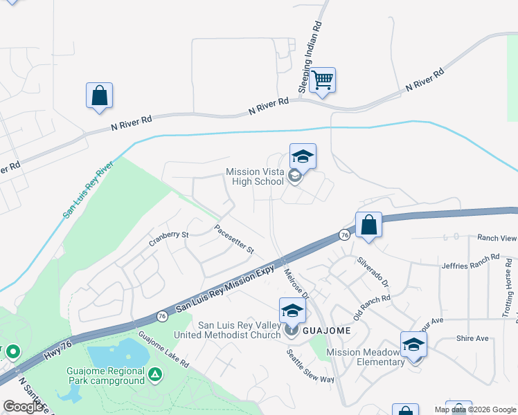 map of restaurants, bars, coffee shops, grocery stores, and more near 5506 Lipizzaner Circle in Oceanside