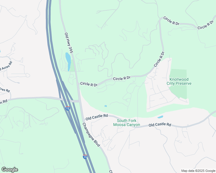 map of restaurants, bars, coffee shops, grocery stores, and more near 8611 Circle R Valley Lane in Escondido