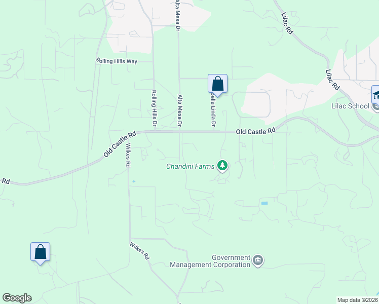 map of restaurants, bars, coffee shops, grocery stores, and more near 30071 Alta Mira Lane in Valley Center