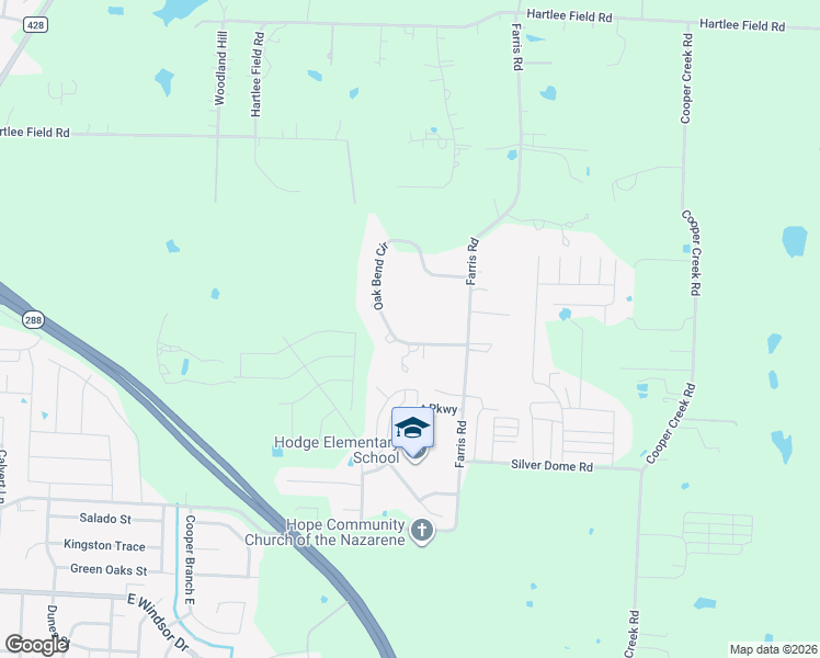 map of restaurants, bars, coffee shops, grocery stores, and more near 5013 Oak Bend Circle in Denton