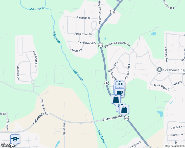 map of restaurants, bars, coffee shops, grocery stores, and more near 4805 Boh Ave in Northport