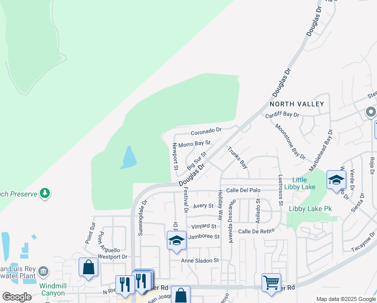 map of restaurants, bars, coffee shops, grocery stores, and more near 949 Goleta Street in Oceanside