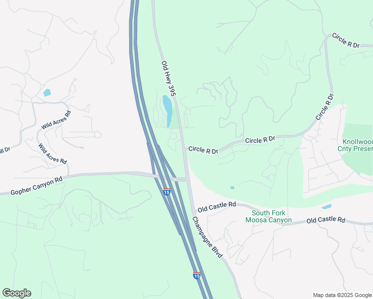 map of restaurants, bars, coffee shops, grocery stores, and more near Circle R Drive in Escondido