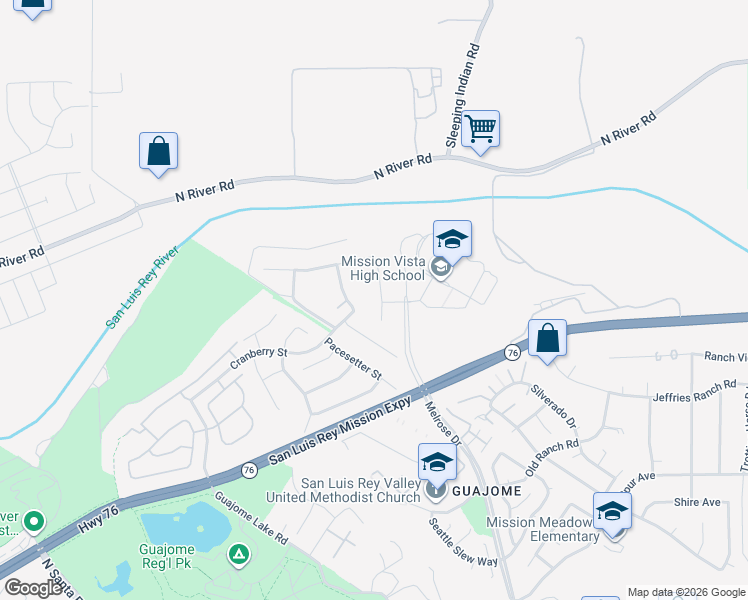 map of restaurants, bars, coffee shops, grocery stores, and more near 5515 Lipizzaner Circle in Oceanside