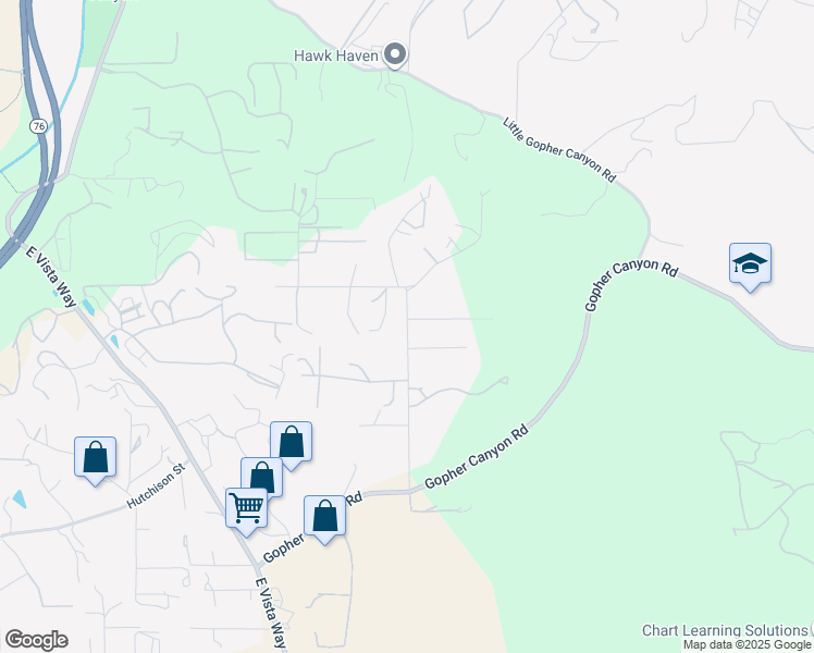 map of restaurants, bars, coffee shops, grocery stores, and more near Fairview Drive in San Diego County