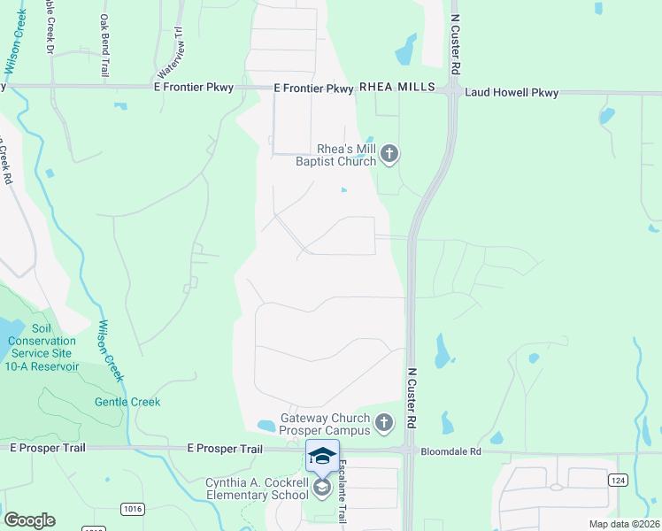 map of restaurants, bars, coffee shops, grocery stores, and more near 4140 Tranquility Lane in Prosper