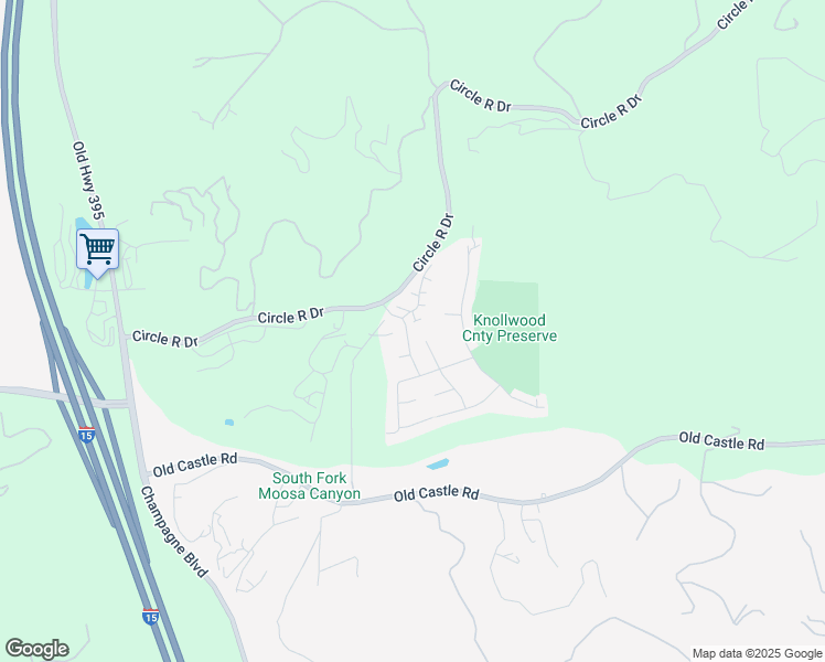 map of restaurants, bars, coffee shops, grocery stores, and more near 29771 Circle R Court in Escondido
