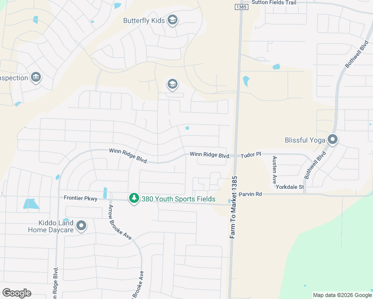 map of restaurants, bars, coffee shops, grocery stores, and more near 1700 Waggoner Drive in Cross Roads