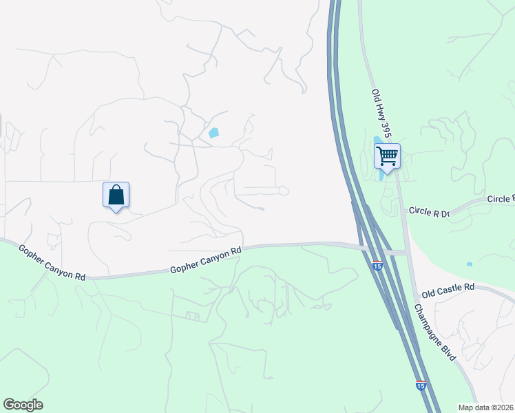 map of restaurants, bars, coffee shops, grocery stores, and more near 1435 Wild Acres Road in Vista