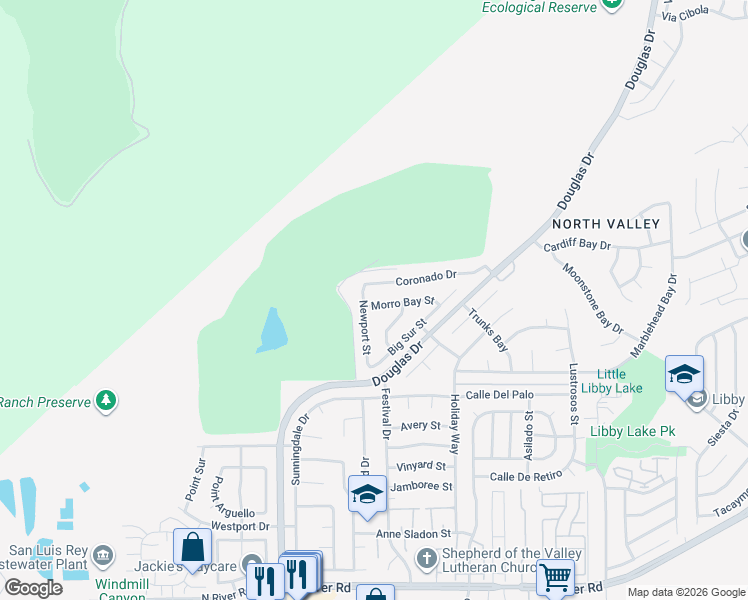 map of restaurants, bars, coffee shops, grocery stores, and more near 4508 Morro Bay Street in Oceanside