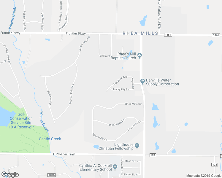 map of restaurants, bars, coffee shops, grocery stores, and more near 4220 Tranquility Lane in Prosper