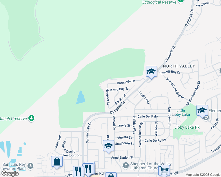 map of restaurants, bars, coffee shops, grocery stores, and more near 4508 Morro Bay Street in Oceanside