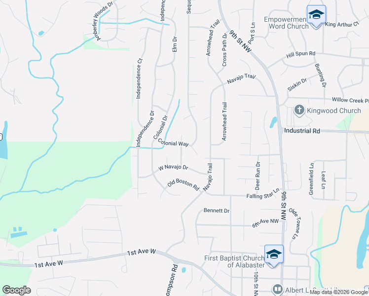 map of restaurants, bars, coffee shops, grocery stores, and more near 904 Broken Bow Trail in Alabaster