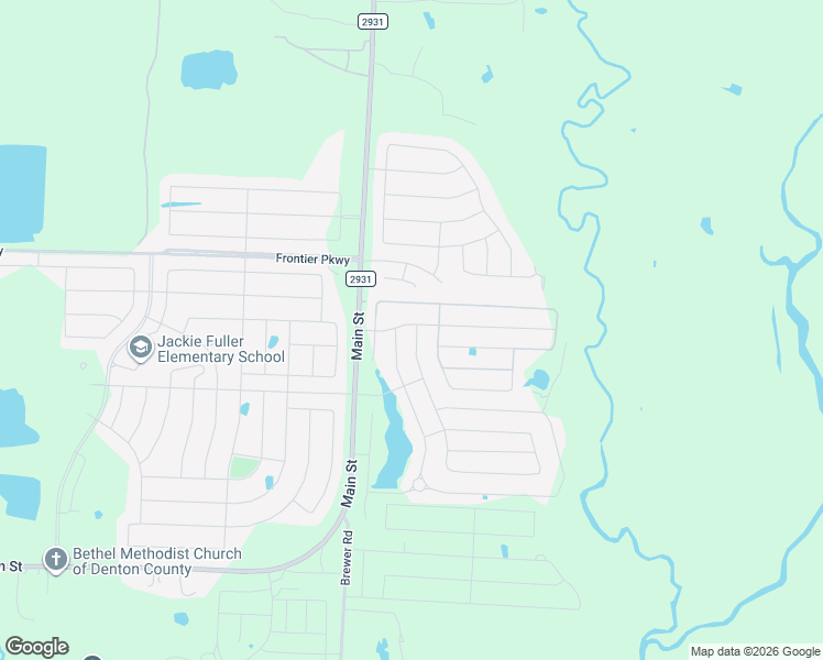 map of restaurants, bars, coffee shops, grocery stores, and more near 4249 Main Street in Aubrey