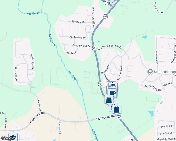 map of restaurants, bars, coffee shops, grocery stores, and more near 4805 Boh Avenue in Northport