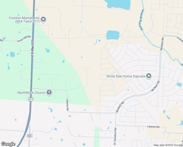 map of restaurants, bars, coffee shops, grocery stores, and more near 3110 Bailey Lane in Aubrey