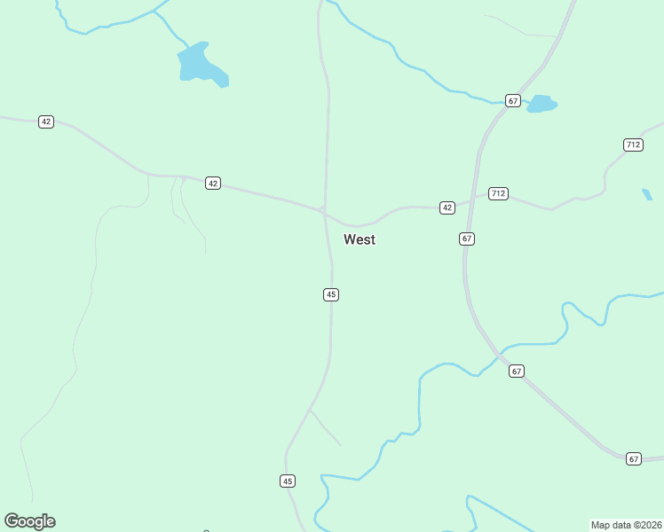 map of restaurants, bars, coffee shops, grocery stores, and more near County Road 45 in Roanoke