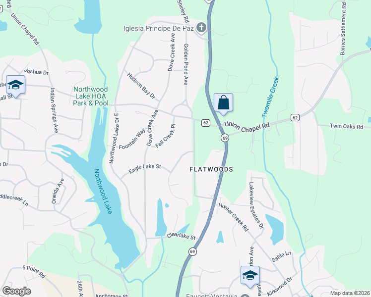 map of restaurants, bars, coffee shops, grocery stores, and more near 4926 Emerald Bay Drive in Northport