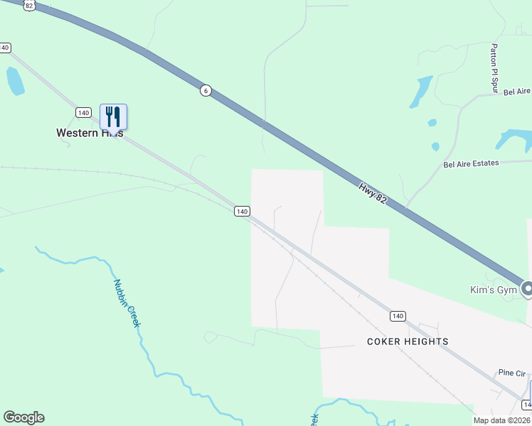 map of restaurants, bars, coffee shops, grocery stores, and more near 11899 Western Hill Road in Coker