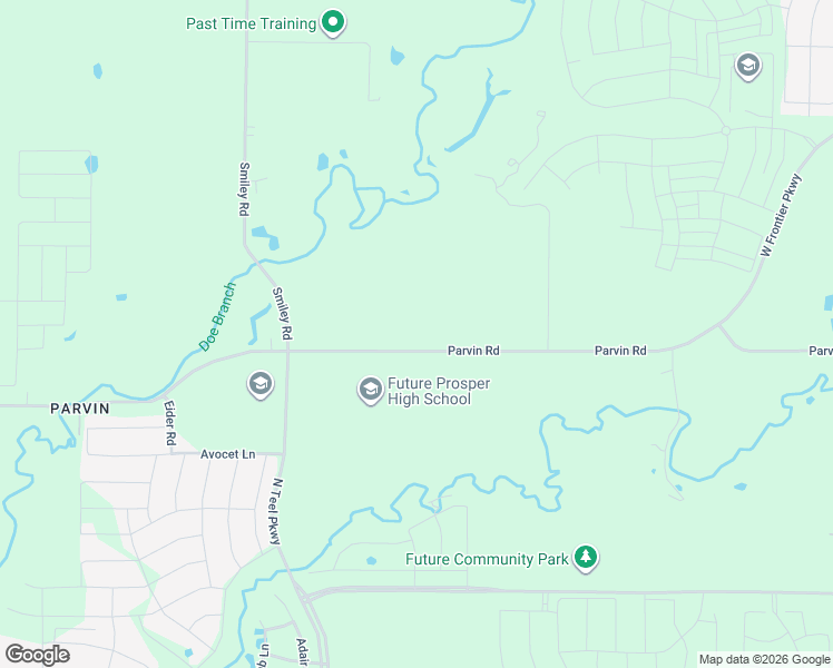 map of restaurants, bars, coffee shops, grocery stores, and more near 16483 Parvin Road in Prosper