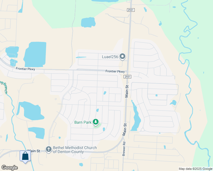 map of restaurants, bars, coffee shops, grocery stores, and more near 11205 Glover Lane in Aubrey