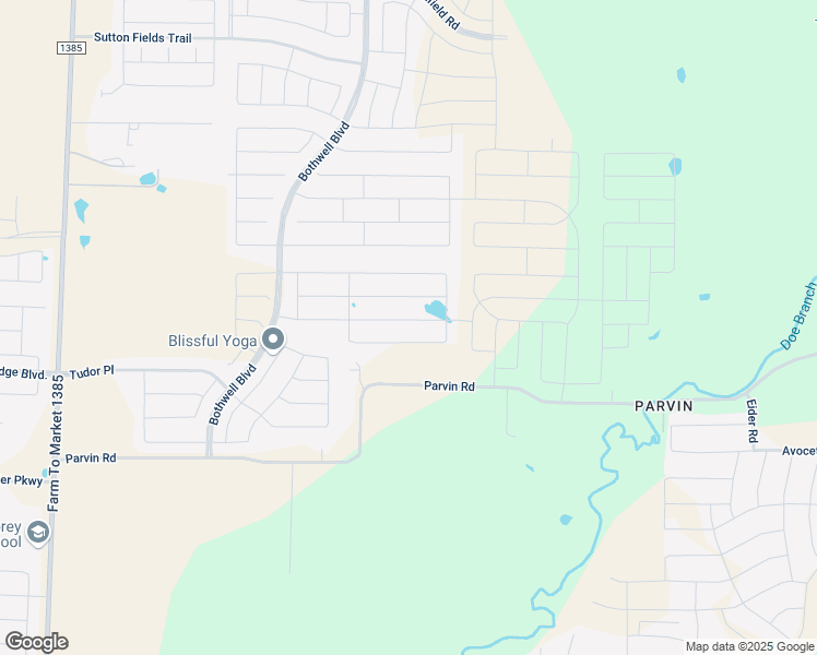 map of restaurants, bars, coffee shops, grocery stores, and more near 5900 Rostherne Drive in Krugerville