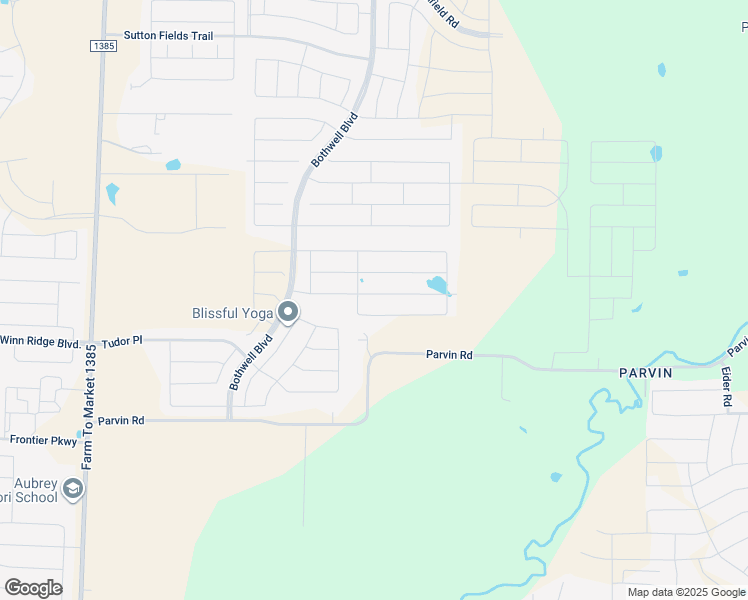 map of restaurants, bars, coffee shops, grocery stores, and more near 5936 Rostherne Drive in Aubrey