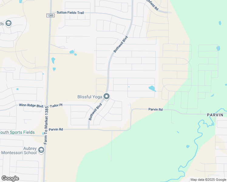 map of restaurants, bars, coffee shops, grocery stores, and more near 5900 Rostherne Drive in Krugerville