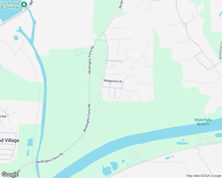 map of restaurants, bars, coffee shops, grocery stores, and more near 4420 Evangeline Way in Tuscaloosa