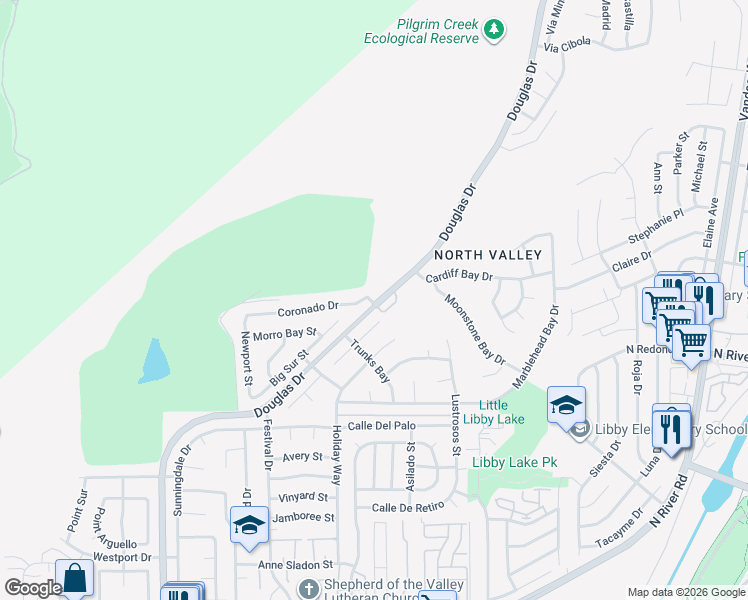 map of restaurants, bars, coffee shops, grocery stores, and more near 350 Catalina Drive in Oceanside