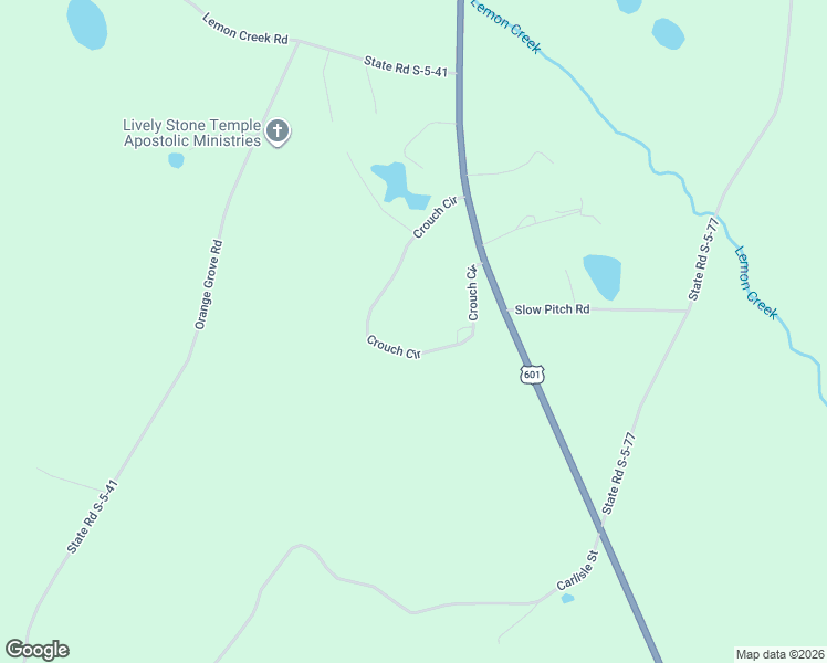 map of restaurants, bars, coffee shops, grocery stores, and more near 393 Crouch Circle in Bamberg