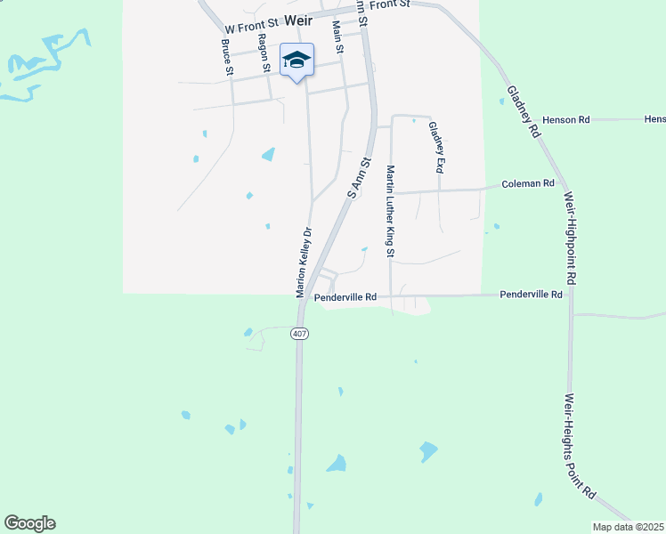 map of restaurants, bars, coffee shops, grocery stores, and more near 49 Thomas Circle Street in Weir