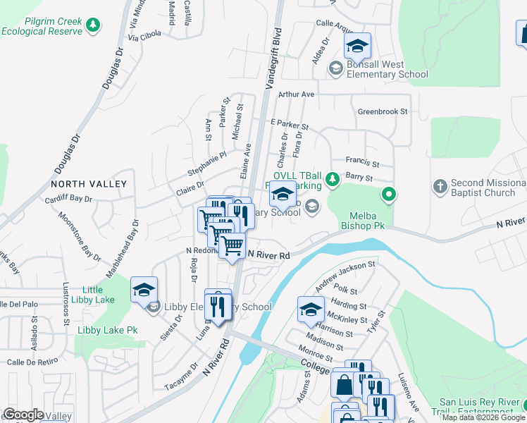 map of restaurants, bars, coffee shops, grocery stores, and more near 572 Arthur Avenue in Oceanside