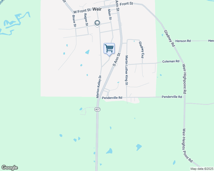 map of restaurants, bars, coffee shops, grocery stores, and more near 49 Thomas Circle Street in Weir