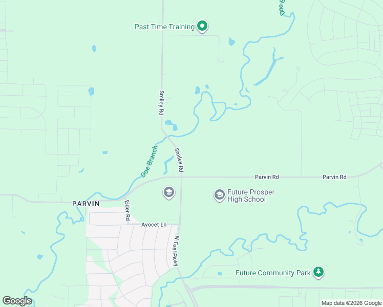 map of restaurants, bars, coffee shops, grocery stores, and more near 16191 Parvin Road in Prosper