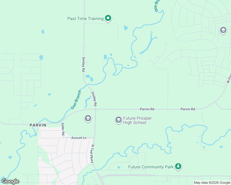map of restaurants, bars, coffee shops, grocery stores, and more near 16191 Parvin Road in Prosper