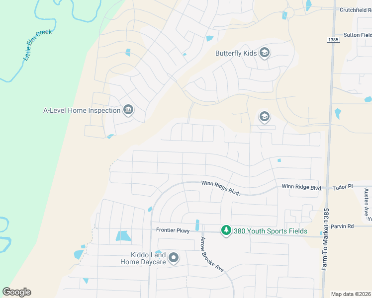 map of restaurants, bars, coffee shops, grocery stores, and more near 1204 Friesian Lane in Denton County