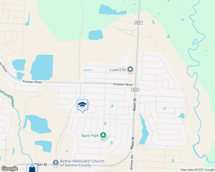 map of restaurants, bars, coffee shops, grocery stores, and more near 11105 Los Alamos Drive in Aubrey