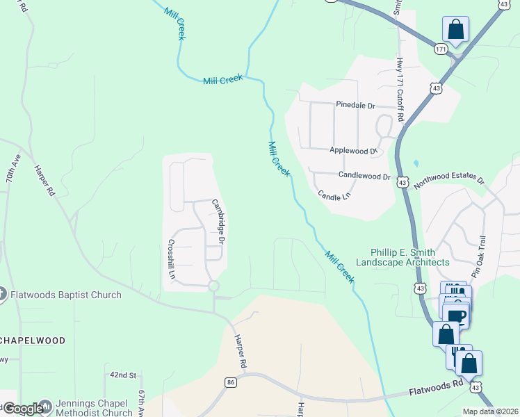 map of restaurants, bars, coffee shops, grocery stores, and more near 5000 Cypress Hill Road in Northport