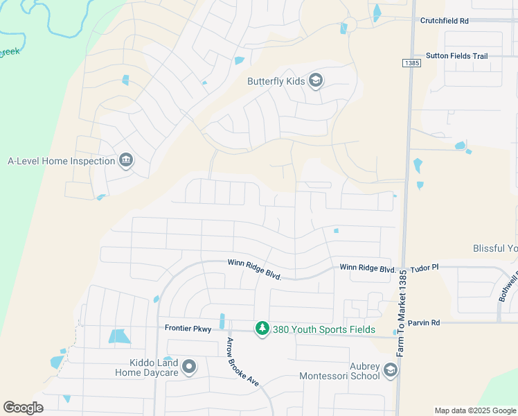 map of restaurants, bars, coffee shops, grocery stores, and more near 1404 Gelding Drive in Krugerville