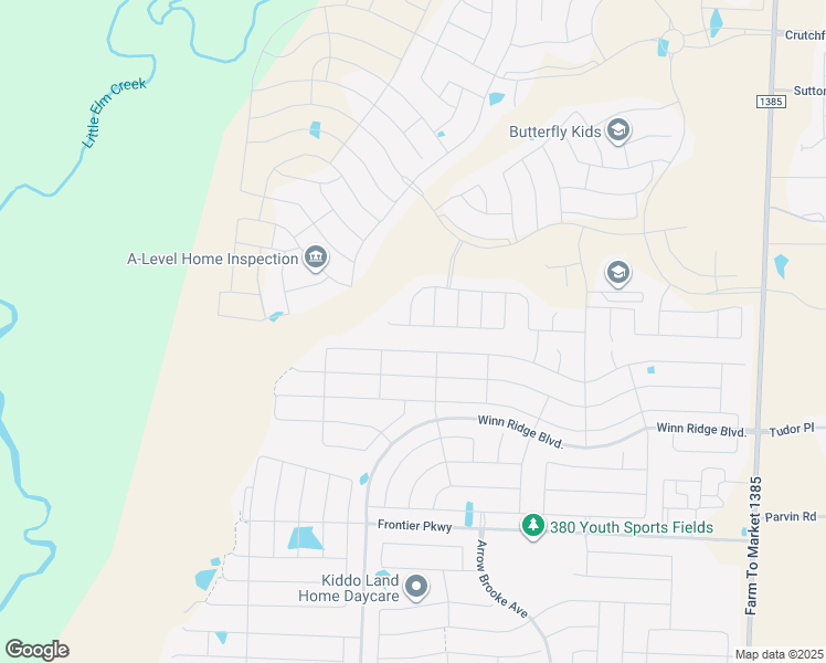 map of restaurants, bars, coffee shops, grocery stores, and more near 1100 Friesian Lane in Denton County