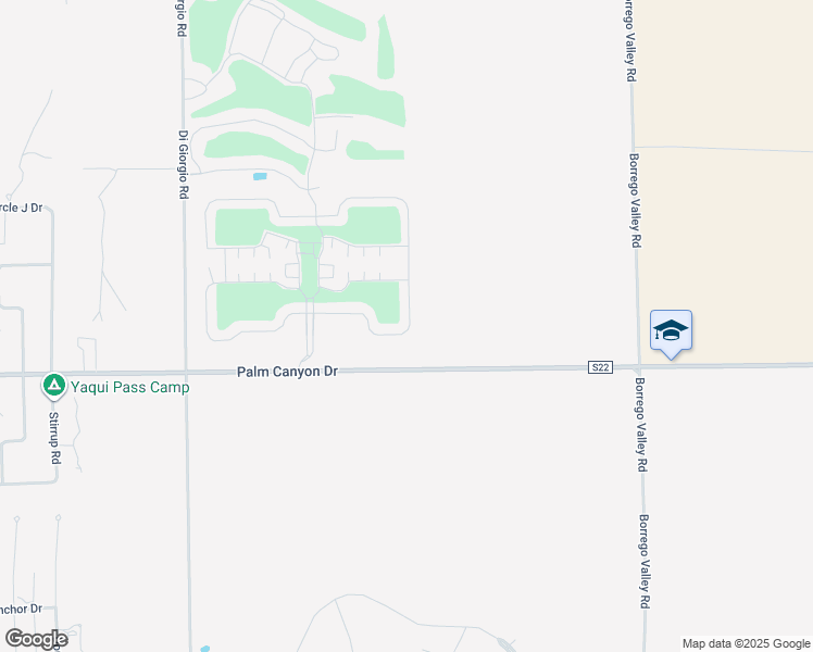 map of restaurants, bars, coffee shops, grocery stores, and more near 1010 Palm Canyon Drive in Borrego Springs