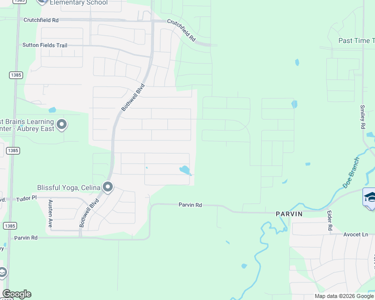 map of restaurants, bars, coffee shops, grocery stores, and more near 5804 Pensby Drive in Krugerville