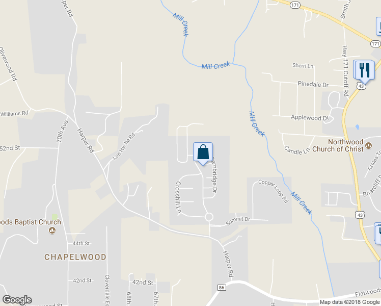 map of restaurants, bars, coffee shops, grocery stores, and more near 5405 Cambridge Drive in Northport