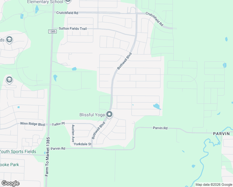 map of restaurants, bars, coffee shops, grocery stores, and more near 5005 Salinger Drive in Krugerville