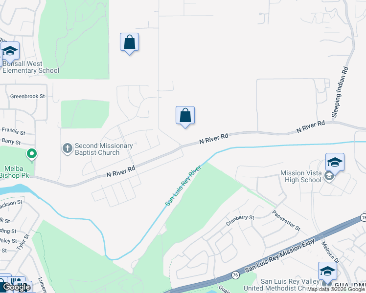 map of restaurants, bars, coffee shops, grocery stores, and more near 2 Wilshire Road in Oceanside